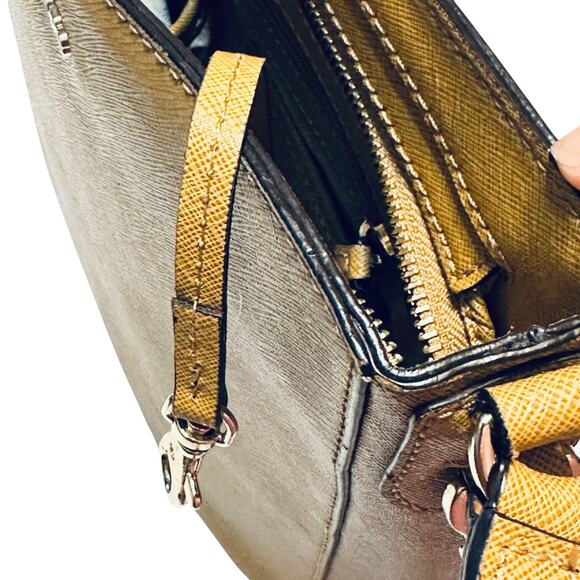 Michael Kors Jet Set Large Crossbody Messenger Bag Saffiano Leather Amber Yellow - Picture 9 of 14